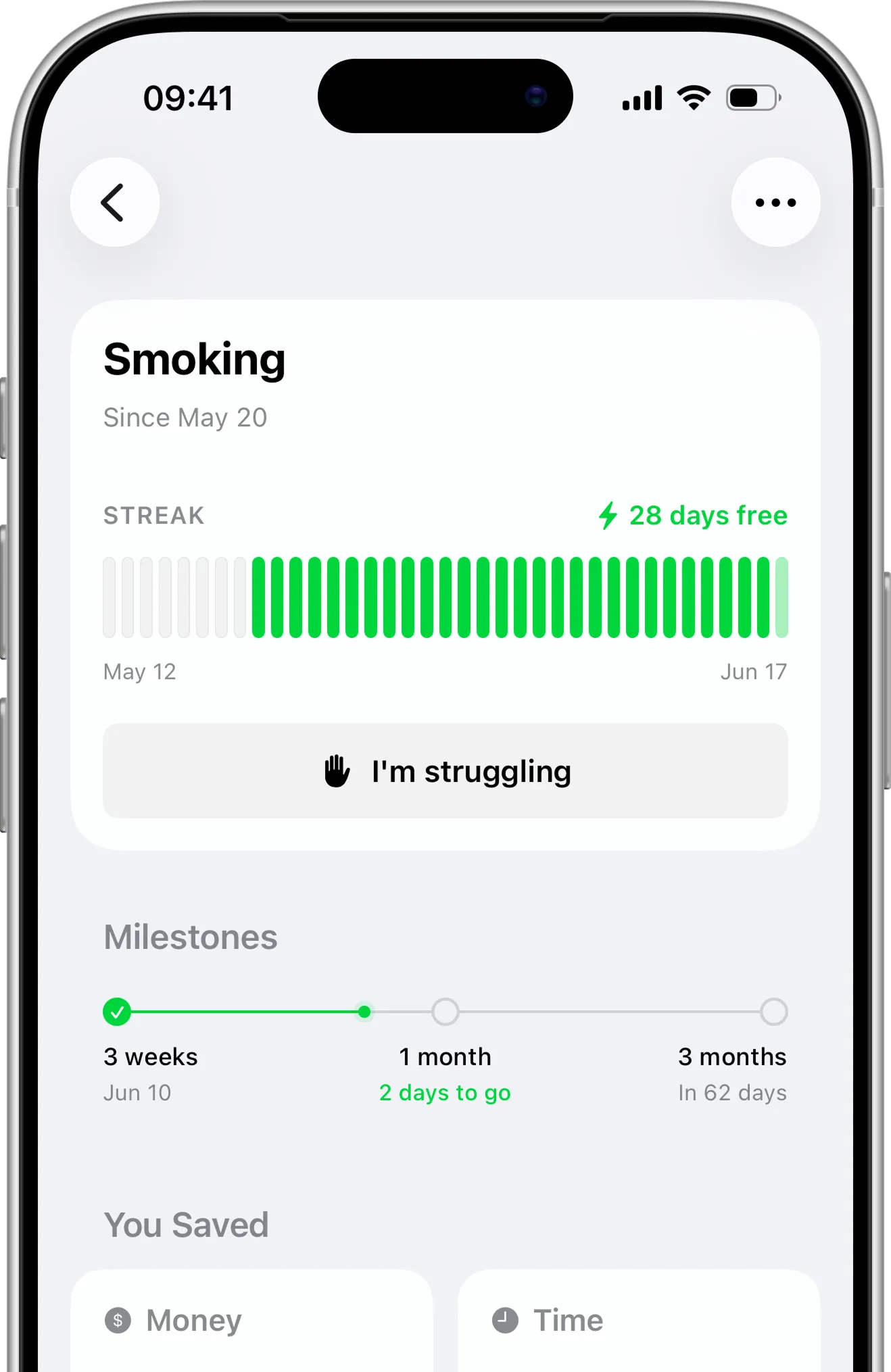 ReLess habit breaker iOS app mockup showing how to quit bad habit
